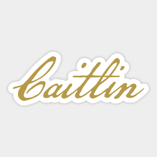 Caitlin Typography Gold Script Sticker